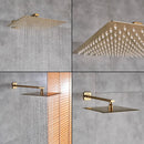 Modern textured gold rain shower set bathroom wall mounted fixtures