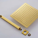 Modern textured gold rain shower set bathroom wall mounted fixtures