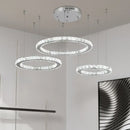 Modern three tier chrome decorbites crystal led chandelier living room