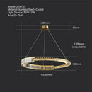 Modern three tier crystal gold ring led chandelier dining room