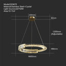 Modern three tier crystal gold ring led chandelier dining room