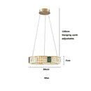 Modern three tier crystal golden led ring chandelier dining room