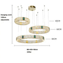 Modern three tier crystal golden led ring chandelier dining room