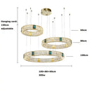 Modern three tier crystal golden led ring chandelier dining room