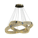 Modern three tier crystal golden led ring chandelier dining room