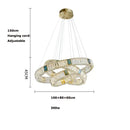 Modern three tier crystal golden led ring chandelier dining room