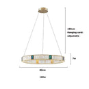 Modern three tier crystal golden led ring chandelier dining room