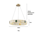 Modern three tier crystal golden led ring chandelier dining room