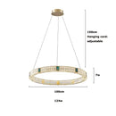 Modern three tier crystal golden led ring chandelier dining room
