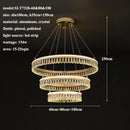 Modern three tier gold crystal led chandelier dining room light