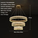 Modern three tier gold crystal led chandelier dining room light