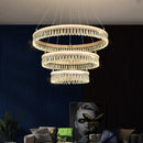 Modern three tier gold crystal led chandelier dining room light