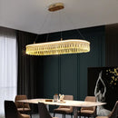 Modern three tier gold crystal led chandelier dining room light