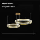 Modern three tier gold crystal led chandelier foyer pendant light