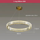 Modern three tier gold crystal led chandelier foyer pendant light