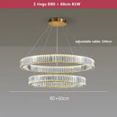 Modern three tier gold crystal led chandelier foyer pendant light