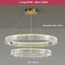 Modern three tier gold crystal led chandelier foyer pendant light