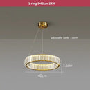 Modern three tier gold crystal led chandelier foyer pendant light