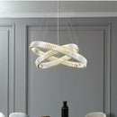 Modern three tier gold crystal led chandelier foyer pendant light