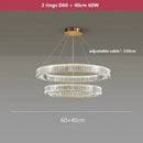 Modern three tier gold crystal led chandelier foyer pendant light