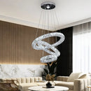 Modern three tier spiral crystal led chandelier dining room light