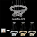 Modern three tier spiral crystal led chandelier dining room light