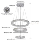 Modern three tier spiral crystal led chandelier dining room light