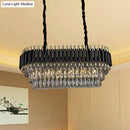 Modern tiered black & clear crystal ceiling light kitchen island