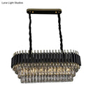 Modern tiered black & clear crystal ceiling light kitchen island