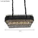 Modern tiered black & clear crystal ceiling light kitchen island