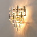 Modern tiered clear and dark crystal wall lamp bedroom sconce
