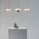 Modern tiered cream wind milk glass pendant lights kitchen dining