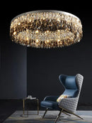Modern tiered decorbites crystal chrome ceiling lamp for living room