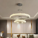 Modern tiered elegant chrome crystal chandelier for dining room