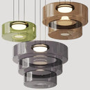 Modern tiered glass pendant light – kitchen island dining table