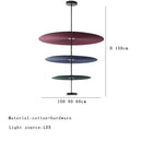 Modern tiered maroon and teal dimmable cotton chandelier living room