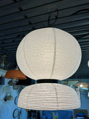 Modern tiered off-white paper pendant lights – dining room led