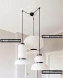 Modern tiered off-white paper pendant lights – dining room led