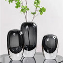 Modern translucent black crystal glass flower vases living room set