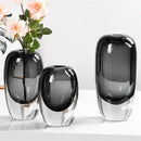 Modern translucent black crystal glass flower vases living room set