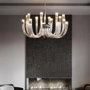 Modern transparent glass chandelier led hanging light dining room