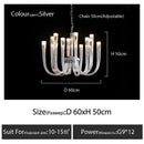 Modern transparent glass chandelier led hanging light dining room