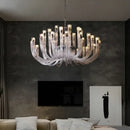 Modern transparent glass chandelier led hanging light dining room