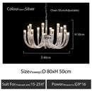 Modern transparent glass chandelier led hanging light dining room
