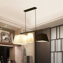 Modern trapezoid fabric island light kitchen hanging lamp
