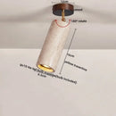 Modern travertine and walnut led ceiling lamp bedroom light