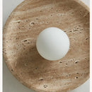Modern travertine glass ball led ceiling light bedroom diffused glow