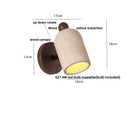 Modern travertine & wood wall light fixture bedroom pull chain switch
