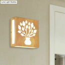 Modern tree pattern bamboo wall light bedroom direct wired electric