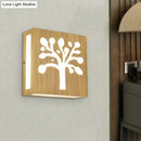 Modern tree pattern bamboo wall light bedroom direct wired electric